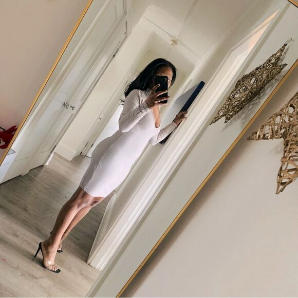 BOHOO GRAY RIBBED MIDI DRESS - Picture 12 of 12